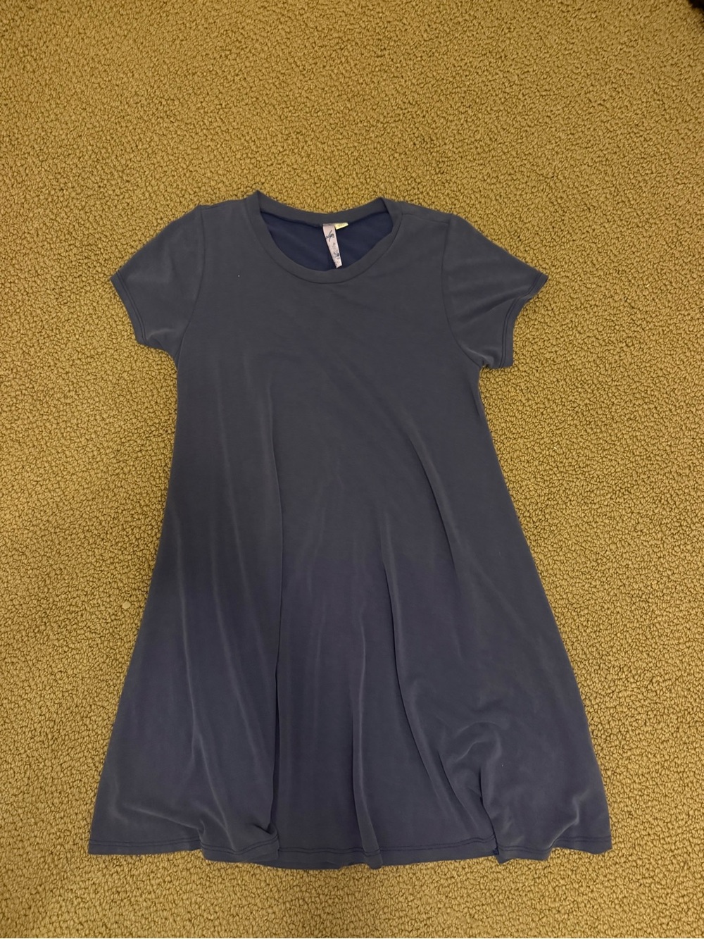 Alyx Navy Short-Sleeve Swing Dress